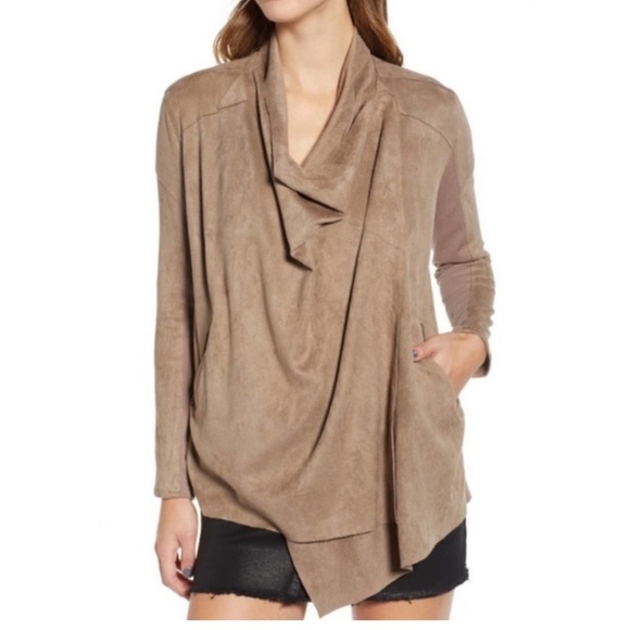 Blank NYC Tan Cloud Nine Drape Jacket Cardigan Womens Size Medium - Picture 2 of 13